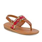 Josmo Toddler Girls' Embroidered Slingback Sandals, Girl's, Size: 6 T, Brown