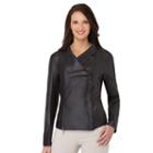 Women's Haggar Asymmetrical Moto Jacket, Size: Medium, Black