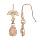 Lc Lauren Conrad Leafy Nickel Free Halo Teardrop Earrings, Women's, Rust/coppr