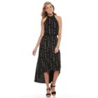 Women's Apt. 9&reg; Print High-low Maxi Dress, Size: Medium, Black