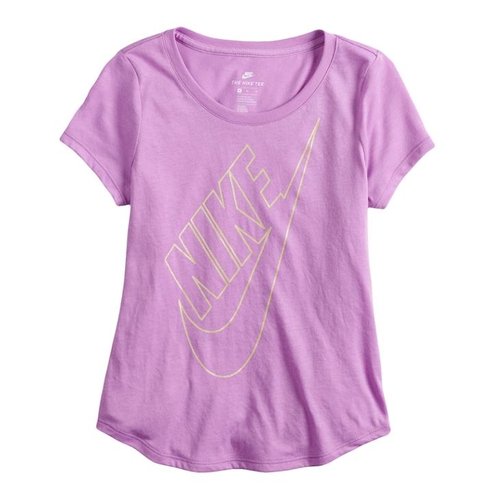 Girls 7-16 Nike Curve Hem Futura Tee, Size: Xl, Brt Purple