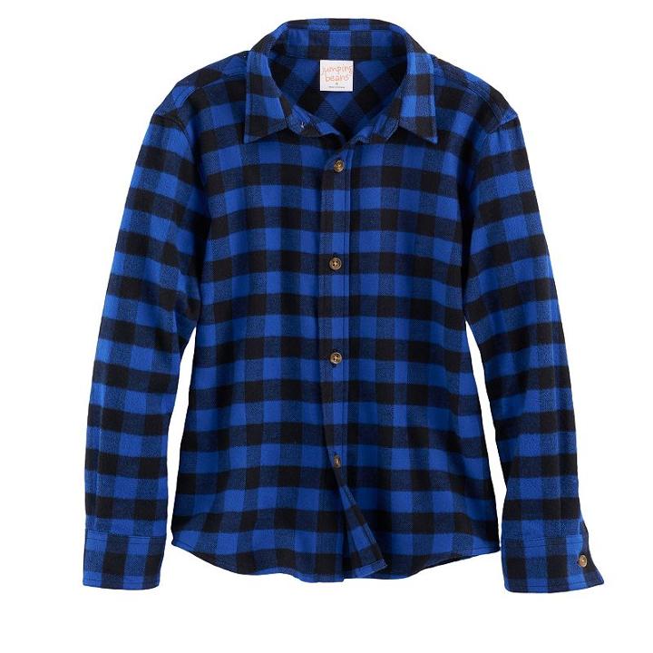Boys 4-10 Jumping Beans&reg; Flannel Plaid Button-down Shirt, Size: 4, Blue