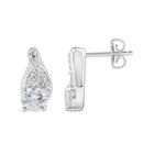 Diamonluxe 2 1/8 Carat T.w. Simulated Diamond Teardrop Stud Earrings, Women's, White