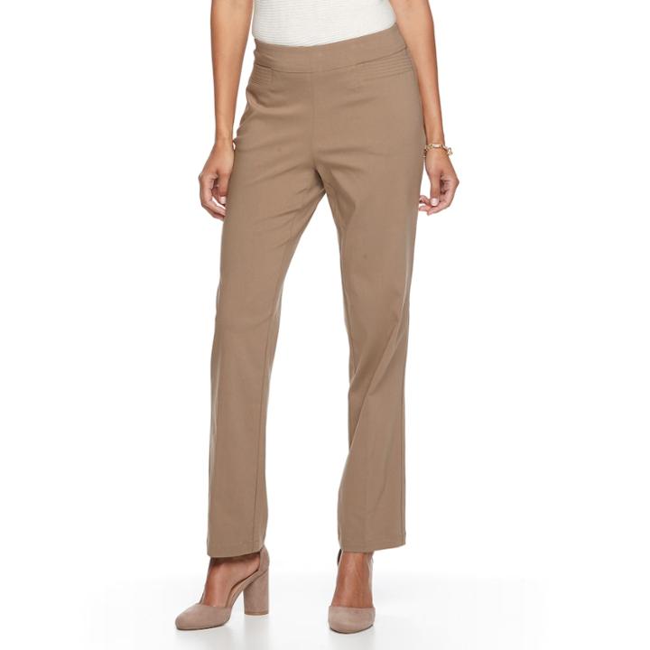 Women's Briggs Millennium Straight-leg Pull-on Pants, Size: 8, Med Beige