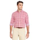 Men's Izod Classic-fit Essential Plaid Woven Button-down Shirt, Size: Large, Pink