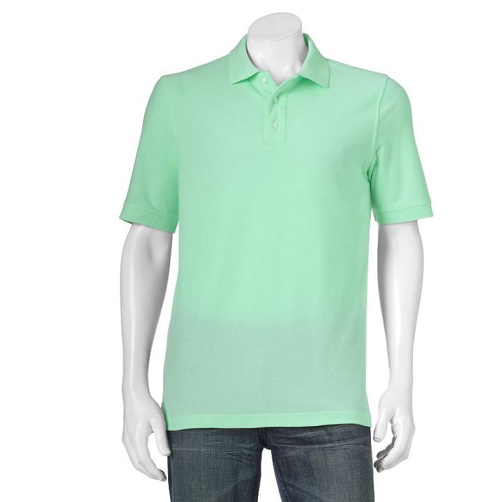 Men's Croft & Barrow&reg; Performance Tailored-fit Pique Polo, Size: Xl, Brt Green