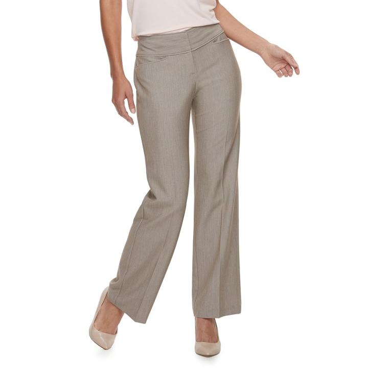 Women's Elle&trade; Wide-leg Trouser Pants, Size: 10, Lt Brown