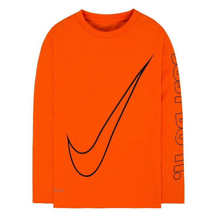 Boys 4-7 Nike Swoosh Just Do It Long Sleeve Tee, Size: 4, Orange Oth