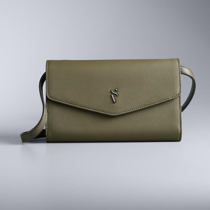 Simply Vera Vera Wang Signature Mini Crossbody Bag, Women's, Med Green