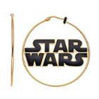 Star Wars Stainless Steel Logo Hoop Earrings, Women's, Yellow