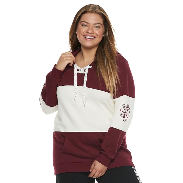 Juniors' Plus Size Harry Potter Gryffindor Lace-up Graphic Hoodie, Teens, Size: 1xl, Red
