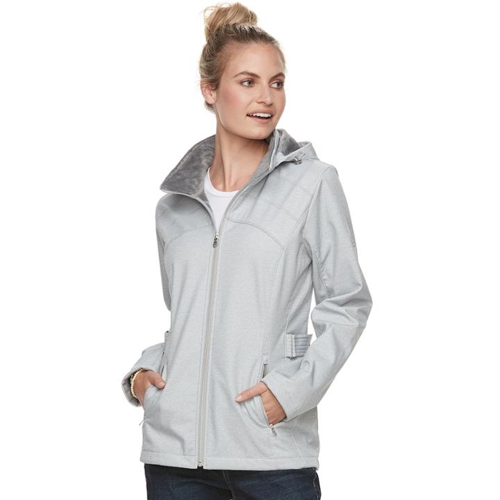 Women's Zeroxposur Britney Soft Shell Hooded Jacket, Size: Large, Metal Cork