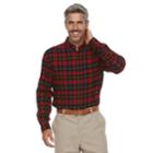 Men's Croft & Barrow&reg; Classic-fit Patterned Flannel Button-down Shirt, Size: Medium, Med Red