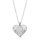Sentimental Expressions Sterling Silver Cubic Zirconia Daughter Heart Necklace, Women's, Size: 18, White