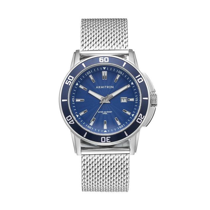 Armitron Men's Mesh Watch - 20/5176blsv, Size: Large, Grey