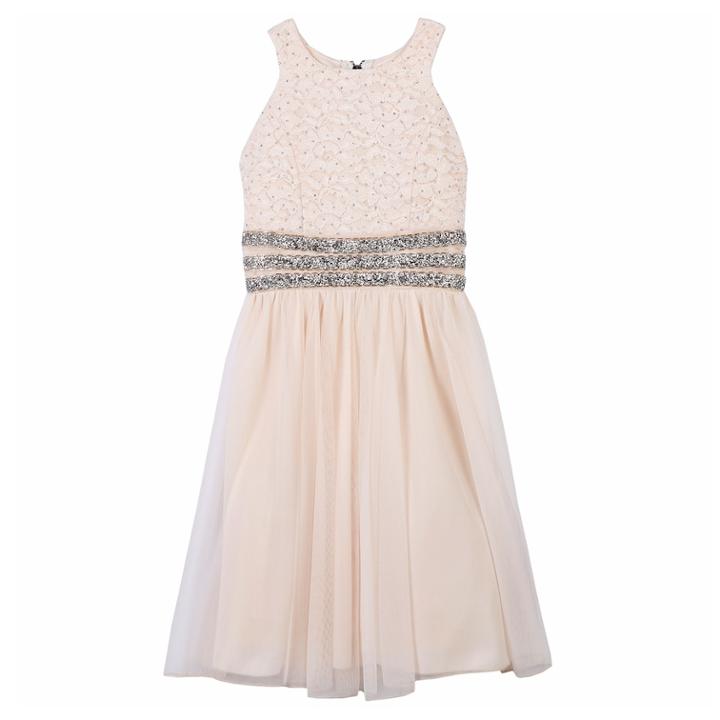 Girls 7-16 Speechless Lace Chiffon Beaded Waist Dress, Size: 14, Med Red