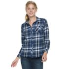 Petite Sonoma Goods For Life&trade; Essential Supersoft Flannel Shirt, Women's, Size: Xl Petite, Dark Blue