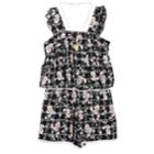 Girls 7-16 Speechless Daisy Popover Romper With Necklace, Size: Medium, Black Pink