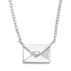 Sterling Silver Envelope Necklace, Women's, Grey