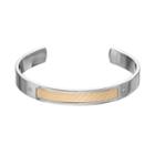 Men's Two Tone Stainless Steel Diamond Accent Cuff Bracelet, Size: 9, White