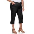 Plus Size Napa Valley Embellished Pull-on Capris, Women's, Size: 22 W, Black