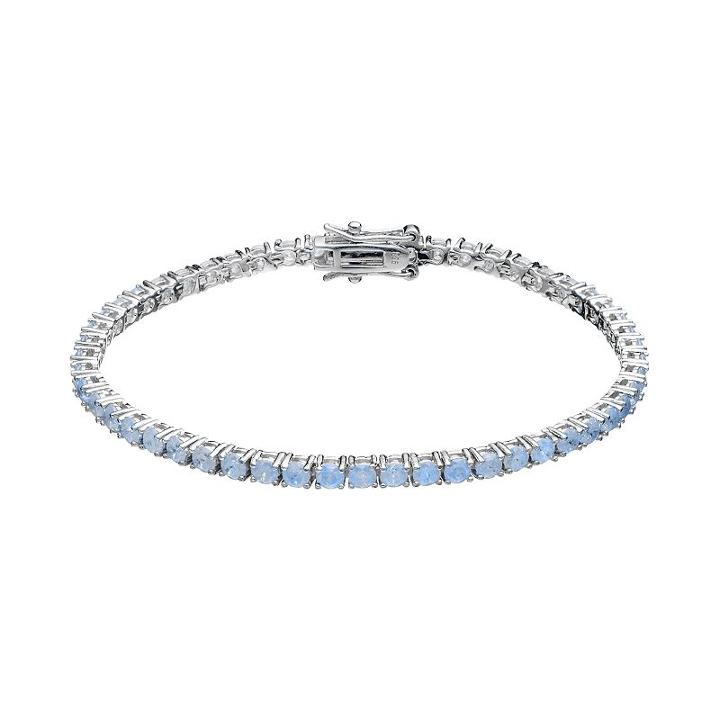 Sterling Silver Ice Cubic Zirconia Tennis Bracelet, Women's, Size: 7, Blue
