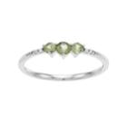 Lc Lauren Conrad 10k White Gold Green Sapphire & Diamond Accent 3-stone Ring, Women's, Size: 6