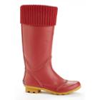 Henry Ferrera Kc Women's Water-resistant Cuff Rain Boots, Size: 6, Red
