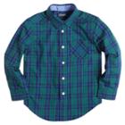 Boys 4-7 Chaps Long Sleeve Woven Plaid Button-down Shirt, Boy's, Size: 4, Green