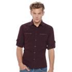 Men's Rock & Republic&reg; Herringbone Stretch Button-down Shirt, Size: Xl, Drk Purple