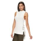Women's Jennifer Lopez Lace-up Sleeveless Sweater, Size: Xxl, White Oth