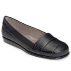 A2 By Aerosoles Softball Women's Stitch 'n Turn Pleated Flats, Size: Medium (7.5), Black