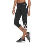 Women's Fila Sport&reg; Contrast Inset Capri Leggings, Size: Medium, Black