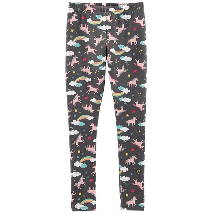 Girls 4-14 Carter's Unicorns & Rainbows Leggings, Size: 7, Gray Unicorn Print