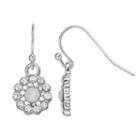 Lc Lauren Conrad Simulated Crystal Flower Drop Earrings, Women's, Silver