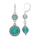 Dana Buchman Colorful Inlay Circle Drop Earrings, Women's, Blue