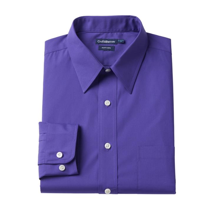 Big & Tall Croft & Barrow&reg; Easy Care Point-collar Dress Shirt, Men's, Size: 17 38/9t, Purple