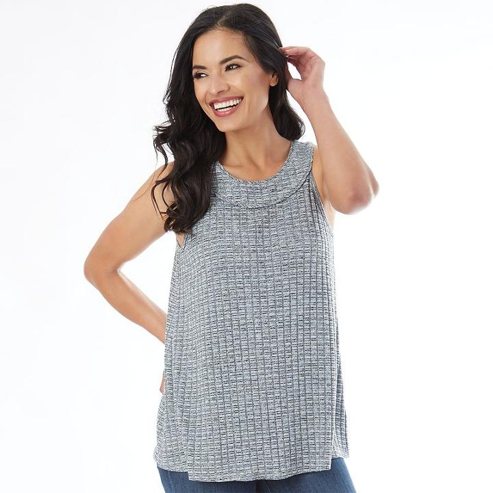 Women's Apt. 9 Textured Mandarin Tank Top, Size: Xlrg Av/rg, Ovrfl Oth
