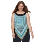 Ab Studio, Plus Size Print Poncho Tank, Women's, Size: 2xl, Ovrfl Oth