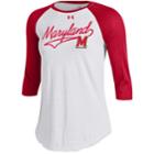 Women's Under Armour Maryland Terrapins Raglan Baseball Tee, Size: Small, Red