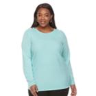 Plus Size Croft & Barrow&reg; Button Shoulder Sweater, Women's, Size: 1xl, Turquoise/blue (turq/aqua)