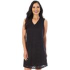 Women's Apt. 9&reg; Geometric Lace Swing Dress, Size: Xlrg Av/rg, Black