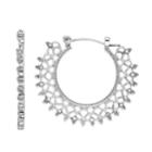 Filigree Hoop Earrings, Women's, Grey
