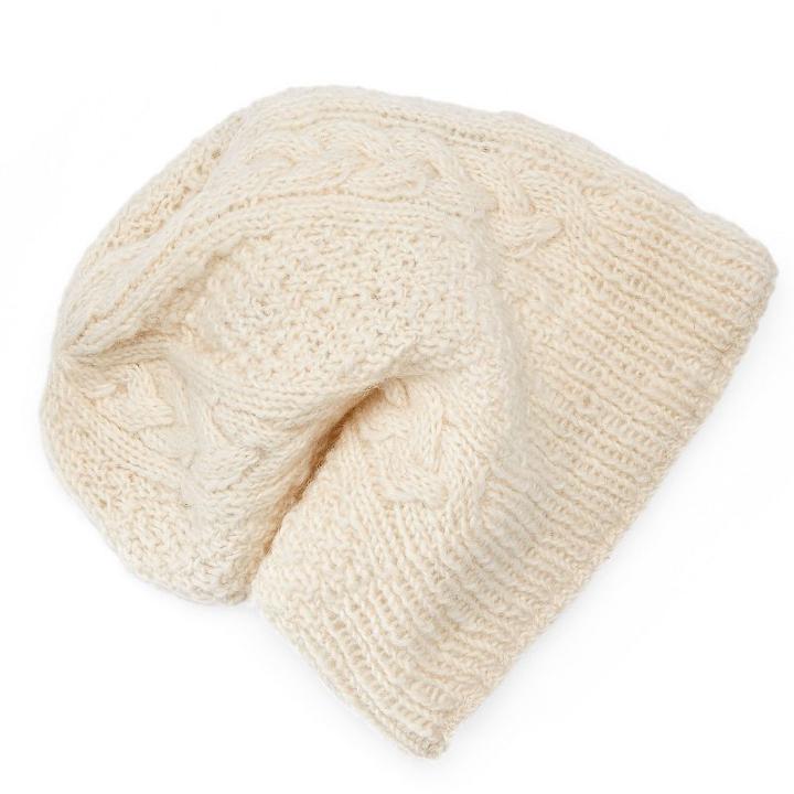 Women's Sijjl Wool Cable-knit Beanie, White Oth