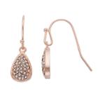 Lc Lauren Conrad Pave Nickel Free Teardrop Earrings, Women's, Light Pink