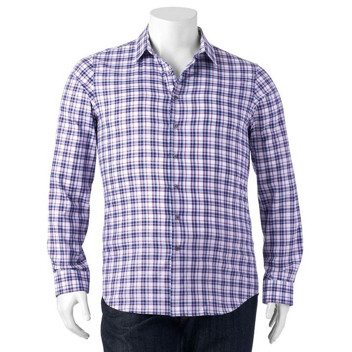 Big & Tall Apt. 9&reg; Work Week Classic-fit Button-down Shirt, Men's, Size: 4xb, Purple