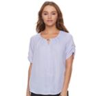 Women's Apt. 9&reg; Pleat Neck Top, Size: Xl, Med Purple
