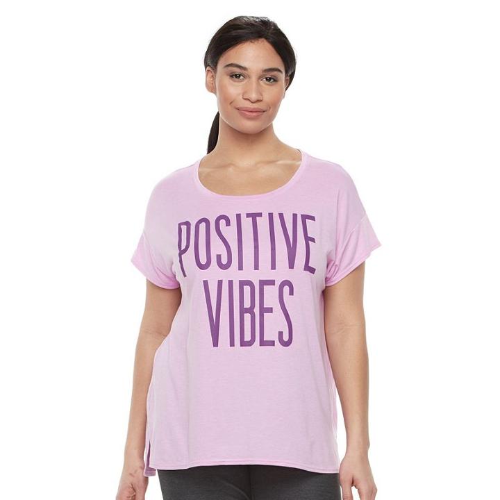 Plus Size Tek Gear&reg; Dry Tek Scoopneck Graphic Tee, Women's, Size: 3xl, Lt Purple