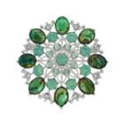 Napier Green Simulated Crystal Cluster Pin, Women's