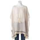 Sonoma Goods For Life&trade; Drawstring Tassel Crocheted Kimono, Women's, Size: S-m, Natural